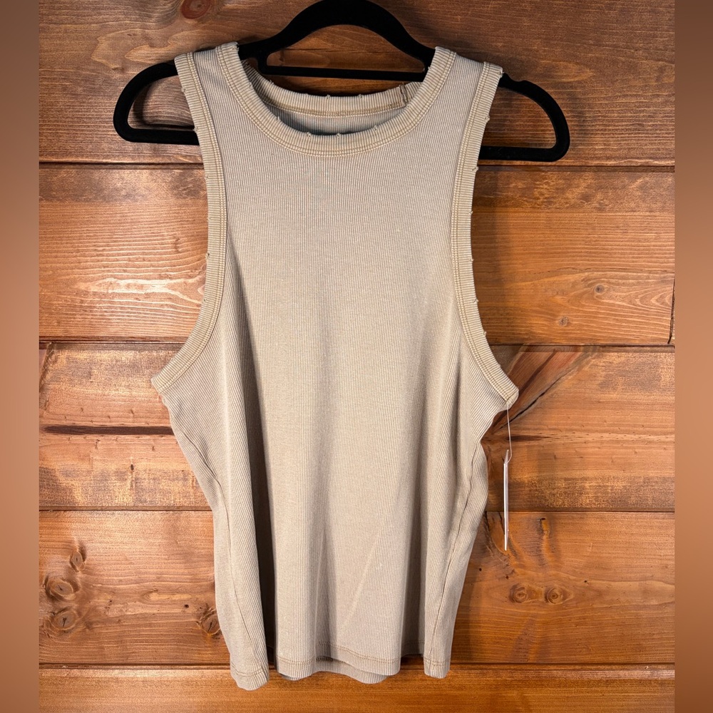 SO Beige Sleeveless Muscle Tee